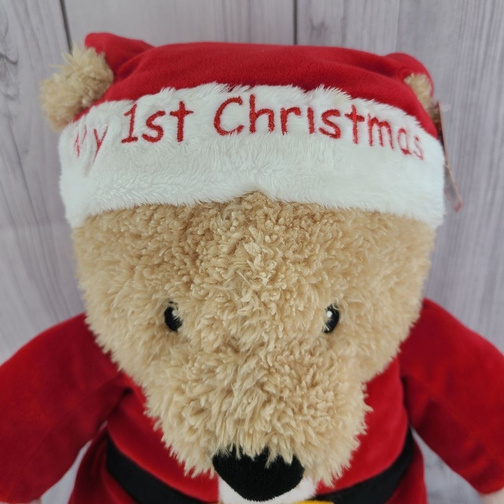 18" GUND My 1st Christmas Teddy Bear Stuffed Animal Plush Santa Suit Gift Toy - Picture 2 of 3
